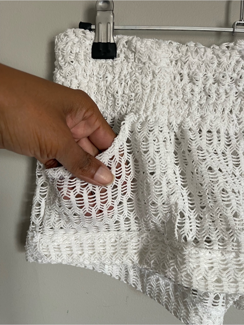 ROXY | White Crochet High Waist Beach Shorts Sz M - Picture 5 of 6